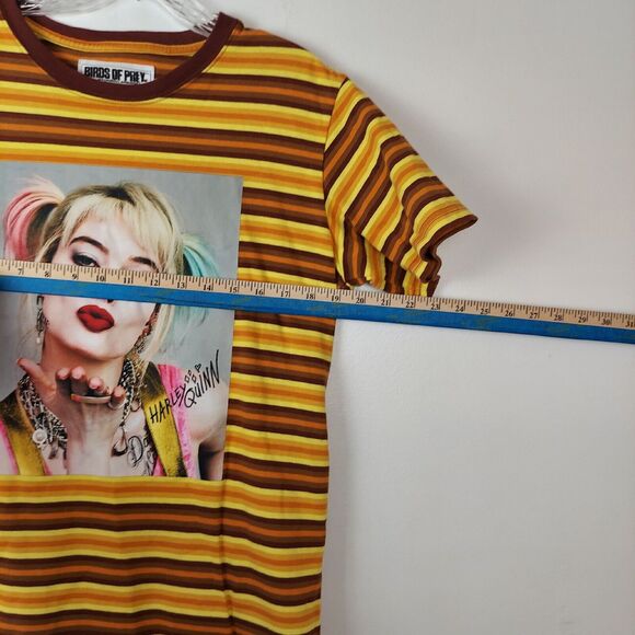 Birds Of Prey DC Harley Quinn Unisex SMALL Cotton Striped Tee Shirt HOT TOPICS - Picture 5 of 7